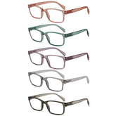 KERECSEN 5 Pack Rectangle Blue Light Blocking Computer Glasses FLG021